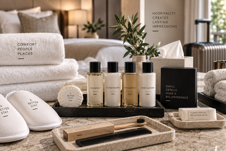 Hotel amenities, linens and guest-care products