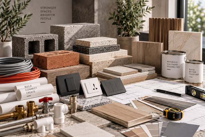 Building materials, finishes, fixtures and hardware samples