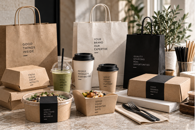 A range of thoughtfully branded food and drink packaging